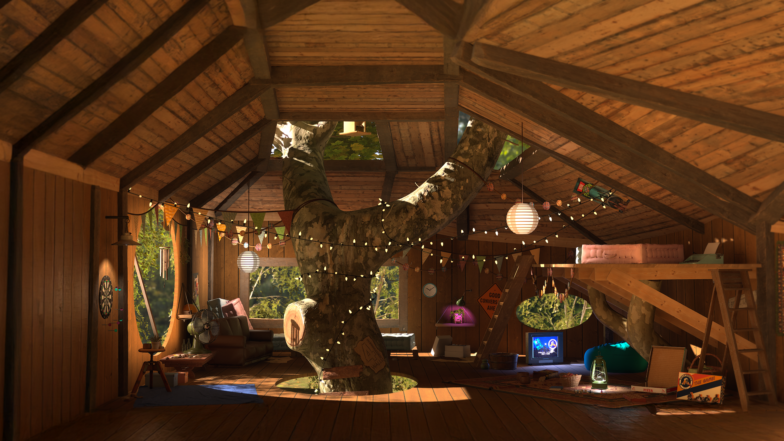 Render of the Treehouse, central angle